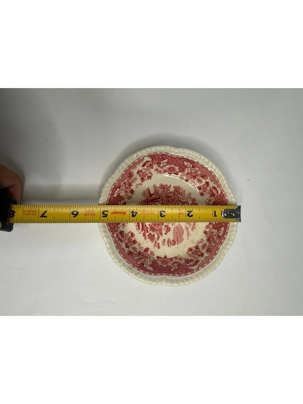 Vintage 1930s Wood's Burslem England Seaforth Red Transferware Bread Plate